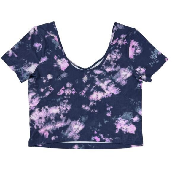 Lululemon Align T-Shirt In Circulate Tie Dye Mineral Blue Multi Size 8 - Picture 5 of 6